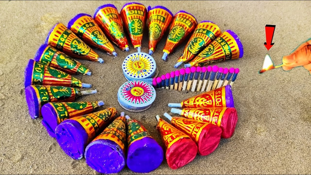 Lot Of Diwali Big Anar Vs Two chakri Vs Red Matchstick Chain Reaction Domino 😱 |