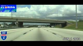 Tampa FL to Orlando FL(Kissiminee FL) I-4 Time Lapse Drive