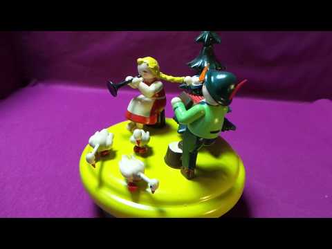 Erzgebirge - wunderschöne Spieluhr von STEINBACH - Zwei Kinder mit Gänsen