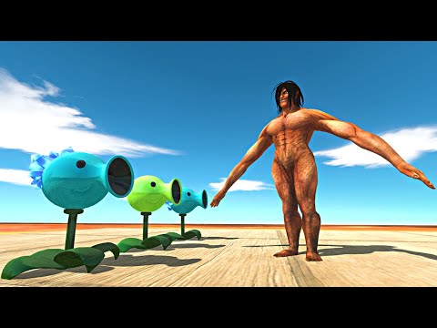 Ice Peashooter and Peashooter Push Monsters into Lava - Animal Revolt Battle Simulator