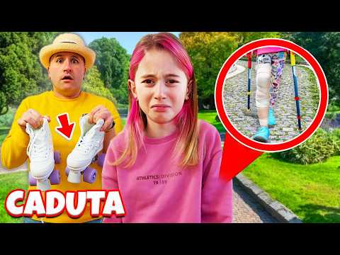 GIORGIA CADE CON I PATTINI NUOVI AL PARCO GIOCHI SI ROMPE LA GAMBA VA IN OSPEDALE! CINZIA LO SCOPRE!