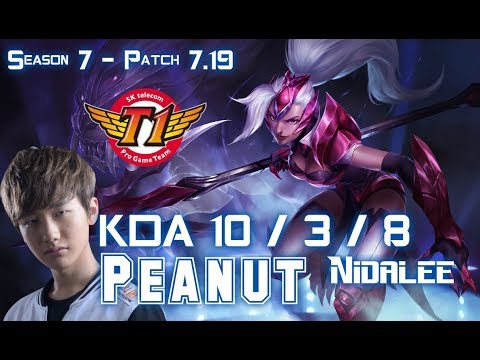 SKT T1 Peanut NIDALEE vs EZREAL Jungle - Patch 7.19 KR Ranked