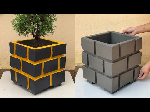 Ideas From Styrofoam - Beautiful Plant Pots Made Of Cement