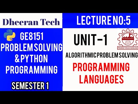 Ge8151problem Solving And Python Programming Psppmanojkumar Lectures Programming Language