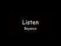 Beyonce-Listen karaoke perfect key for male Lyrics+Video