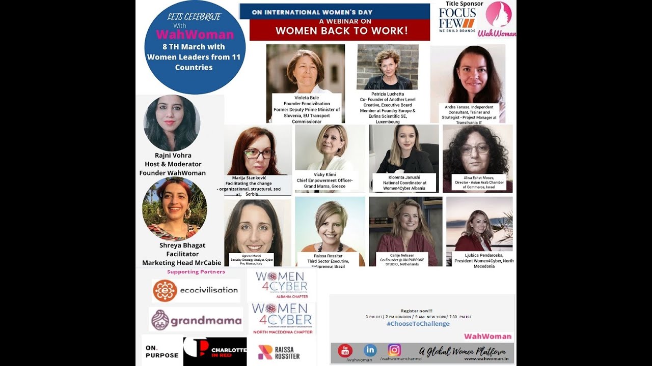 Webinar on zoom on INTERNATIONAL WOMEN'S DAY 2021 | Women Back to Work