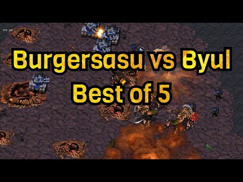 Stacraft Fastest Map! Burgersasu(뚜까랜덤) vs Byul(강태완) in a hyper aggressive Best of Five!