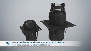 Systèmes de cloisonnement de pénétration de plafond DS 90 / 74 mm et DS 90 / 120 mm