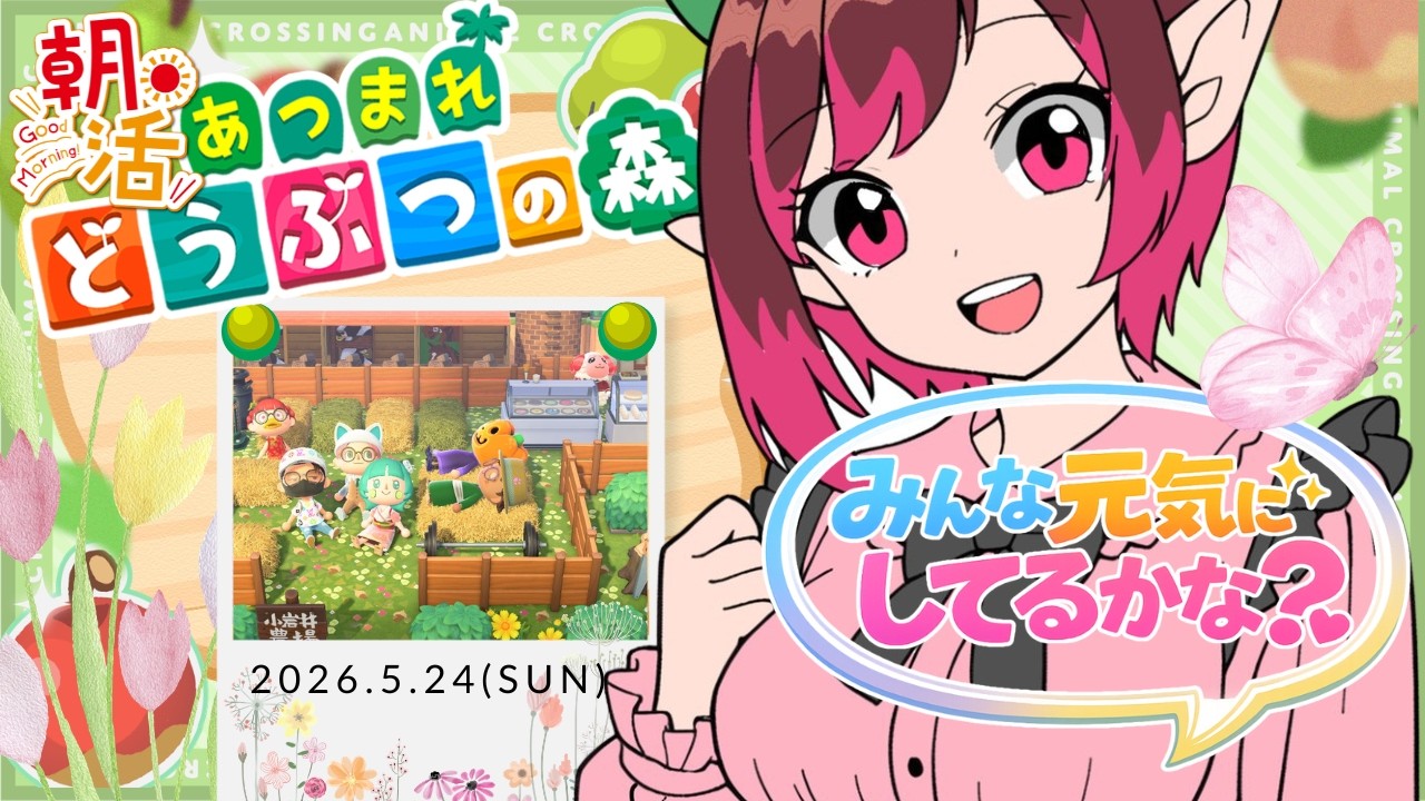 【あつ森】久々配信！みんな元気だった？変わり果てた（？）ひつ島を大捜索！(2026.5.24)【朝活】　#いわて島　#switch2edition 　#あつまれどうぶつの森