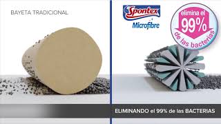 Spontex Gama Microfibre de Spontex ELIMINA el 99% de las BACTERIAS anuncio