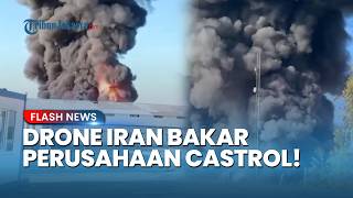 Terbakar Hebat! Detik-detik Perusahaan Minyak Inggris di Irak Diduga Diserang Drone Iran