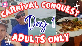 Carnival’s FIRST Adults-Only Cruise! 🚢 Day 1 Vlog | Embarkation, Security, Dining Upgrade, & Casino