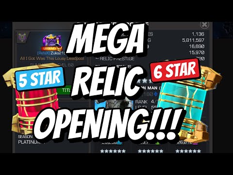 Massive Relic OPENING 6x 5 star and ONE Six Star Opening | Marvel Contest of Champions
