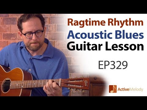 Ragtime blues rhythm that you can play by yourself on guitar - Acoustic Blues Guitar Lesson - EP329