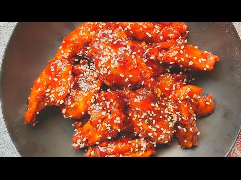 how to make korean fried chicken with spicy sauce.