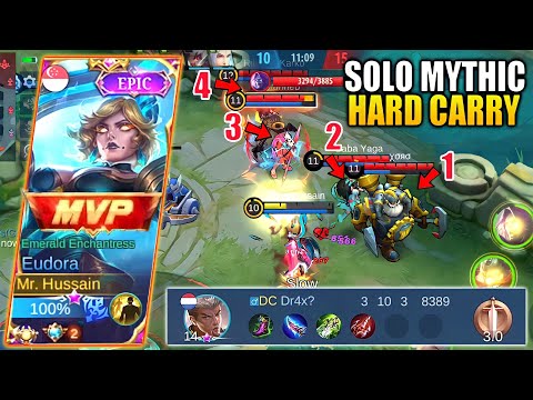 THE MOST TOXIC MATCH EVER 😑| Supreme Eudora Solo Mythic Hard Carry (Must Watch) | Mlbb