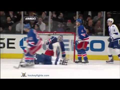 Tampa Bay Lightning vs New York Rangers Line Brawl December 8th 2011