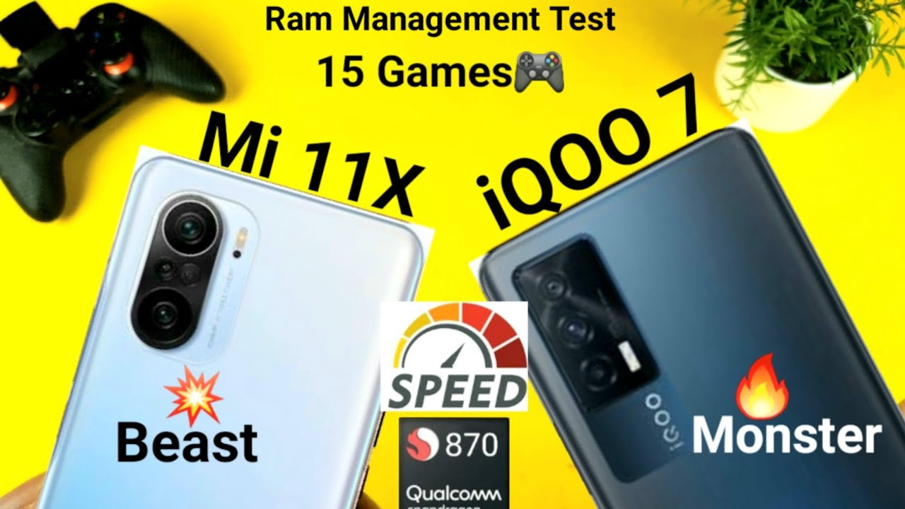 iQOO 7 vs Mi 11X speedtest, ram management, multitasking comparison which is fast 🔥🔥🔥
