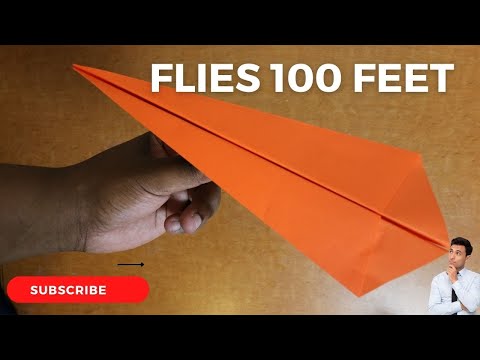 How to Make an Easy Paper Airplane in 1 Minute! (60 Seconds) Competition Winner — Flies 100+ Feet!