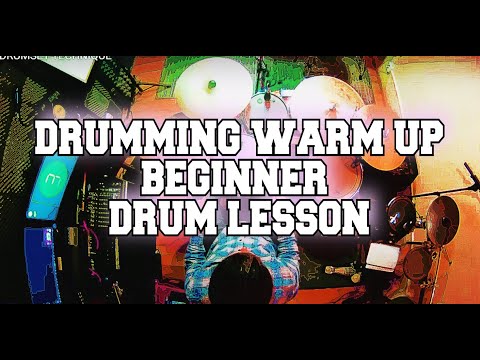 Easy 15 Minute Drum-Set Warm-up - BEGINNER - DRUM LESSON (FREE!!!!!!)
