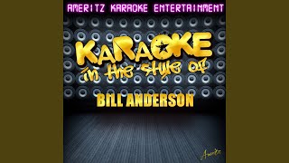 The Corner of My Life (In the Style of Bill Anderson) (Karaoke Version)