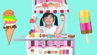 ICE CREAM CART!  Kid Selling Ice Cream, Popsicle, and Sweets