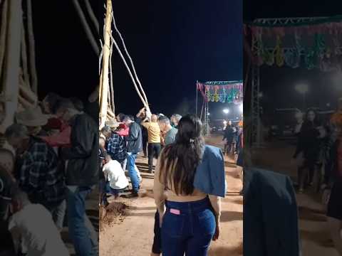 Tradicional Levantada do Mastro no pov. Limoeiro em Cristópolis-BA 2025 #shortvideo #tradição