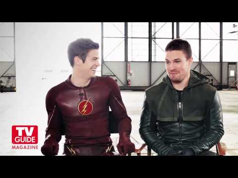 Arrow/The Flash Cover shoot with Stephen Amell and Grant Gustin