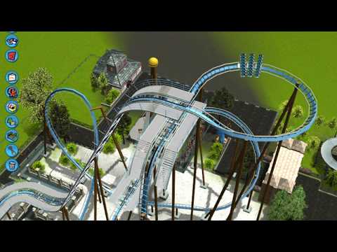 Snow Falcon!! B&M dive roller coaster!! (POV) [RCT3
