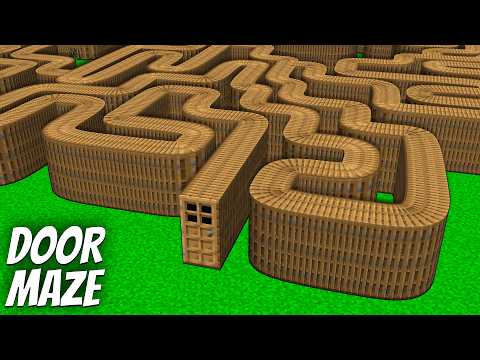 I found a LONGEST MAZE DOOR in Minecraft ! What's INSIDE the MOST CROOKED DOOR ?