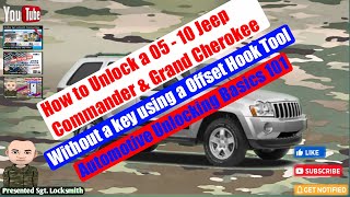 How to open a locked 2005-2010 Jeep Commander & Grand Cherokee with no key using a Offset Hook Tool