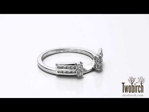 0.32 Ct. Double Row Channel and Prong Set Ring Wrap Enhancer - TwoBirch - TB-WRAP-0081-WG-F
