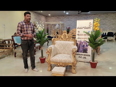 YT904 Shukrana Guruji Gaddi Custom-Made Throne Chairs for Satsang & Devotion Video
