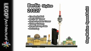 YouTube thumbnail: LEGO Berlin Skyline | LEGO 21027 | LEGO Architecture - Speed Build Stop Motion & Review Video