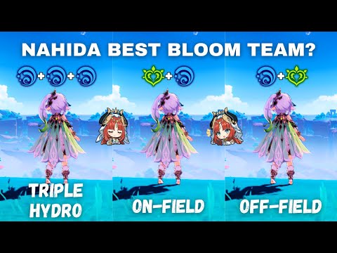 C0 F2P Nahida best Bloom team!! Triple Hydro vs On-Field vs Off-Field Nahida [Genshin Impact ]