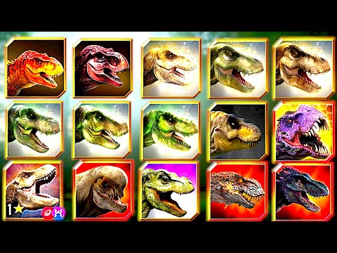 ALL TYRANNOSAURUS REX (REXY & D-REX) FAMILY TRIBUTE BATTLES PART 2!! Jurassic World The Game