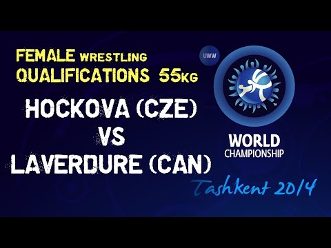 Qualifications - Female Wrestling 55 kg -  M HOCKOVA (CZE) vs B LAVERDURE (CAN) - Tashkent 2014