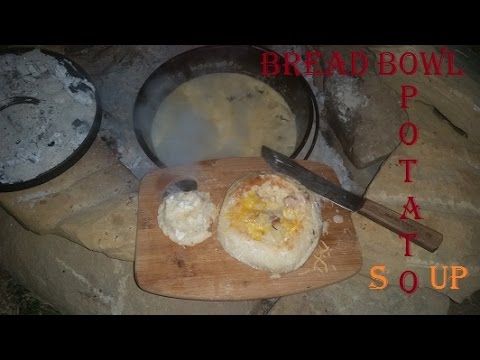 Bread Bowl Potato Soup In The Dutch Oven