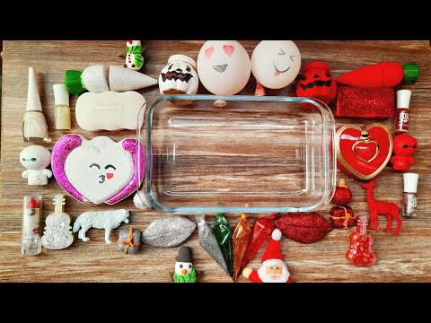 ASMR Santa VS Snowman Christmas Slime - Mixing Glitter Satisfying Slime #Makeup #Slime #ASMR
