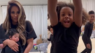 Ciara partying at home with her four little ones + her self care routine with OAMskin
