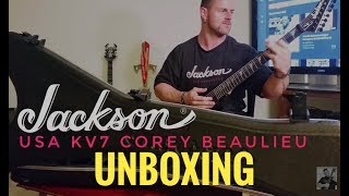Video thumbnail for Jackson USA KV7 Corey Beaulieu Guitar Unboxing by Kevin Frasard