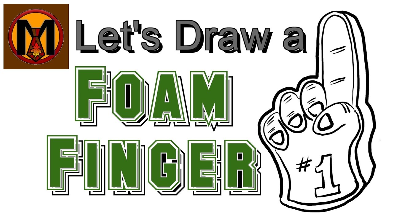Let's Draw a Foam Finger - 🍁✏️ - Falltime Drawing