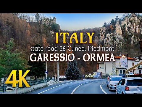 4K / on the roads of Ligurian Alps / Piedmont / relaxing video/ Garessio - Ormea / December