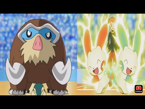 [Pokemon Battle] - Mamoswine & Cyndaquil Vs Plusle & Minun 