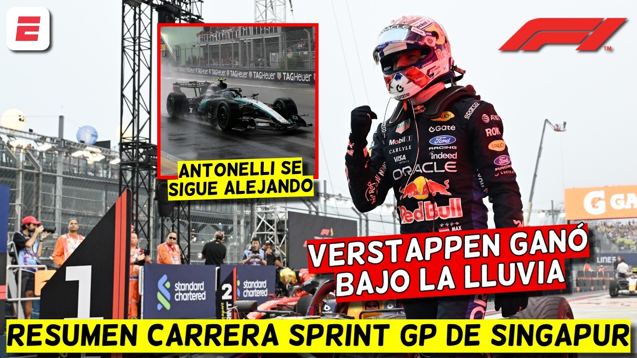VERSTAPPEN GANA CARRERA SPRINT del GP de SINGAPUR y ANTONELLI da UN GOLPE al CAMPEONATO | Formula 1