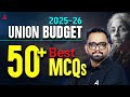 Union Budget 2025 26 Union Budget 50 Important MCQs By Ashish Gautam