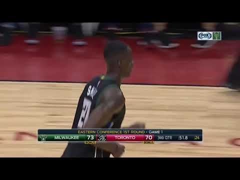 NBA, playoff 2017, Raptors vs. Bucks, Round 1, Game 1, Move 46, Tony Snell, dunk