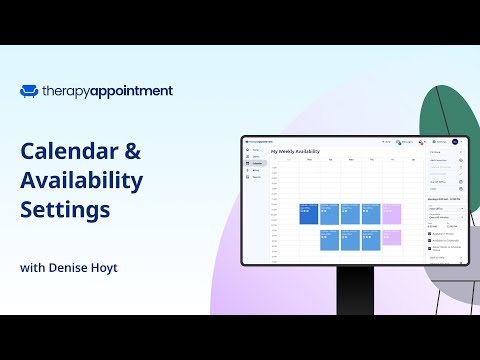 Calendar and Availability Settings