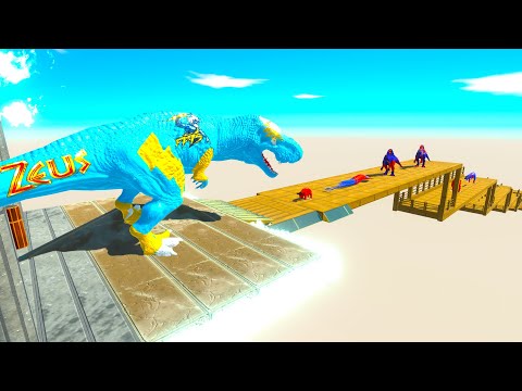 ZEUS T-REX DEATH FALL FROM THE SKY - Animal Revolt Battle Simulator ARBS