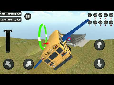 Flying School Bus Game 🚌🚃💥 - 3D Bus Driving Simulator - Android Gameplay